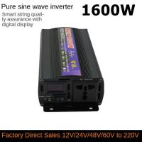 1600W Pure Sine Wave Voltage Power Converter 12V / 24V / 48V / 60V Portable Car Power Inverter Home Inverter Solar Inverter