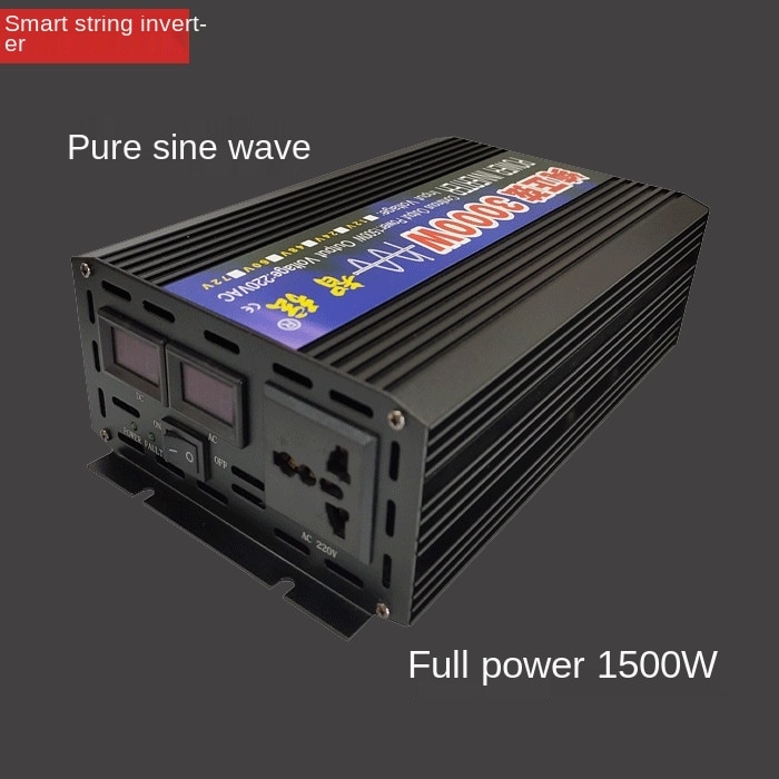 3000W Solar Inverter Double Digital Display Pure Sine Wave Smart String Car Power Inverter 12V 24V 48V To 220V Voltage Converter