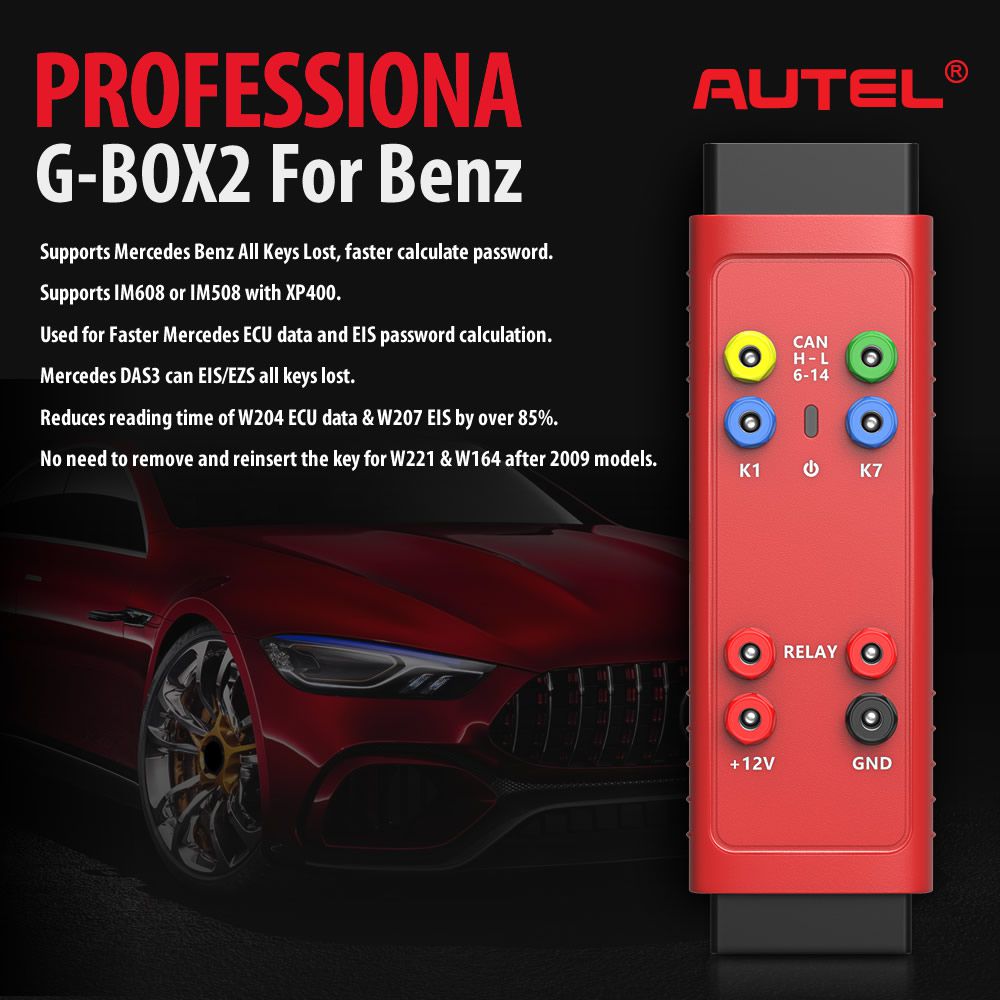 100% Original Autel G-BOX2 Tool for Mercedes Benz All Key Lost Work with Autel MaxiIM IM608/IM508