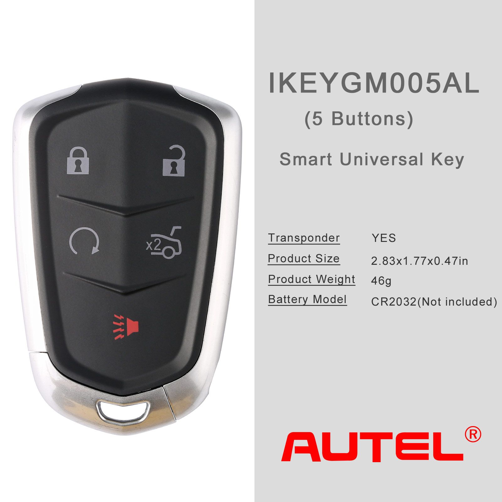 AUTEL IKEYGM005AL GM Cadillac 5 Buttons Universal Smart Key 5pcs/lot