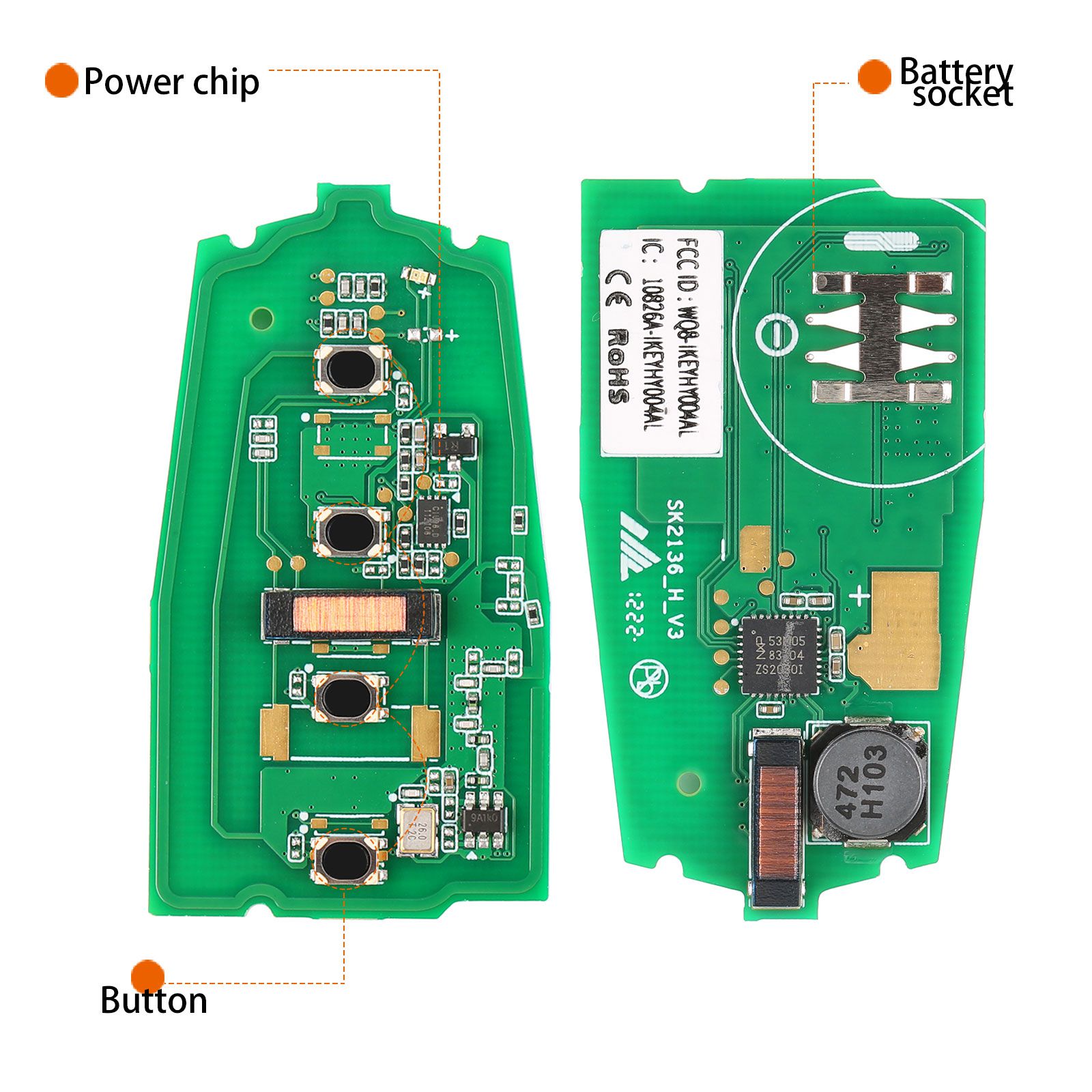 AUTEL IKEYHY004AL Hyundai 4 Buttons Universal Smart Key 5pcs/lot