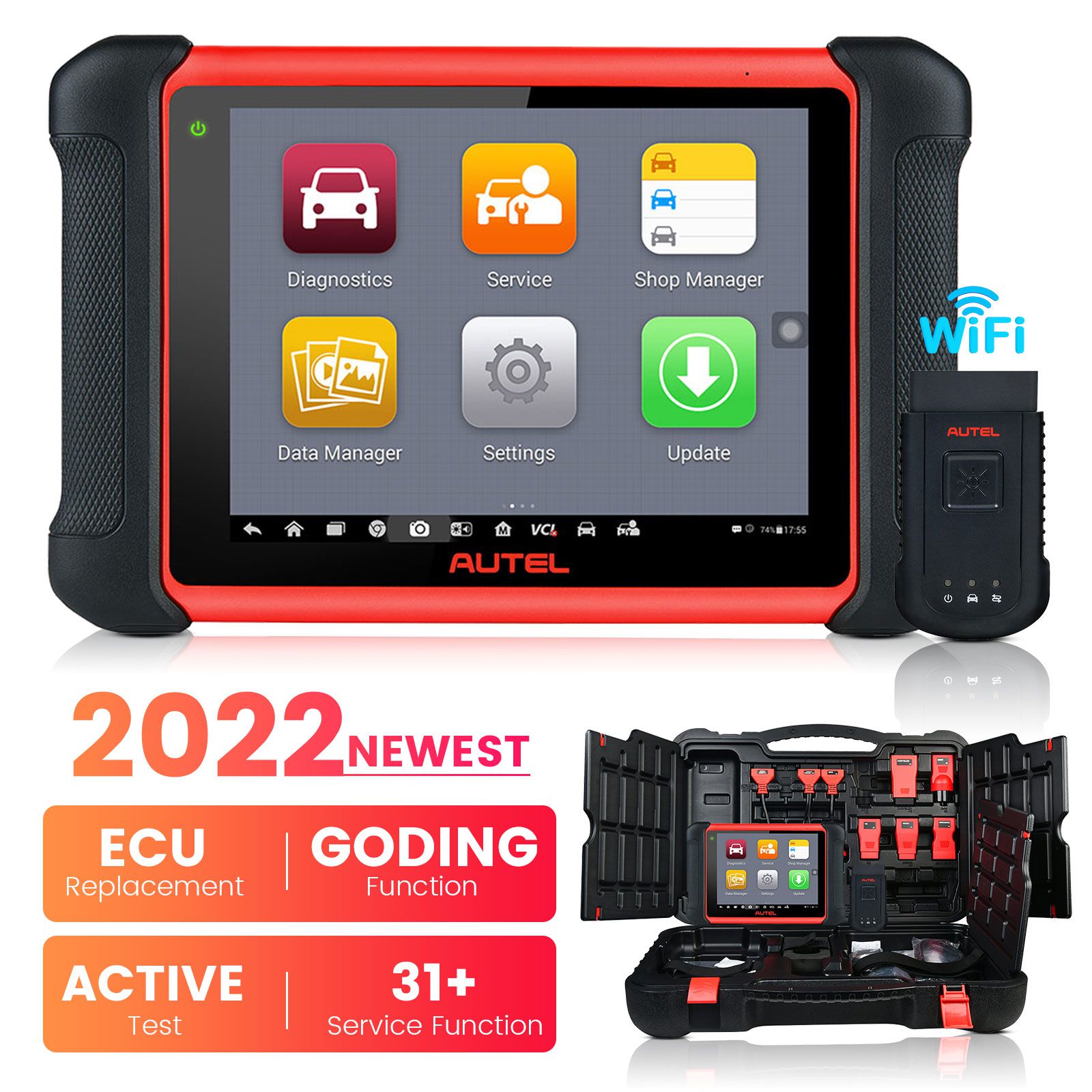 Autel MaxiCOM MK906BT OBD2 Diagnostic Scanner Multi-Language Support ECU Coding/ Injector Coding