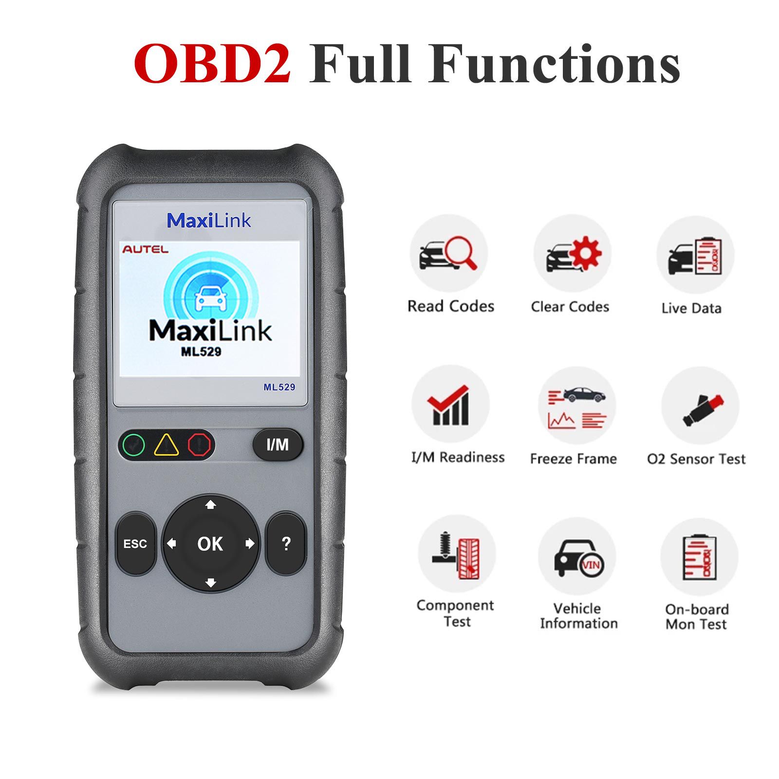 Original Autel Maxilink ML529 OBD2 Scanner with Full OBD2 Functions Upgraded Version of AL519