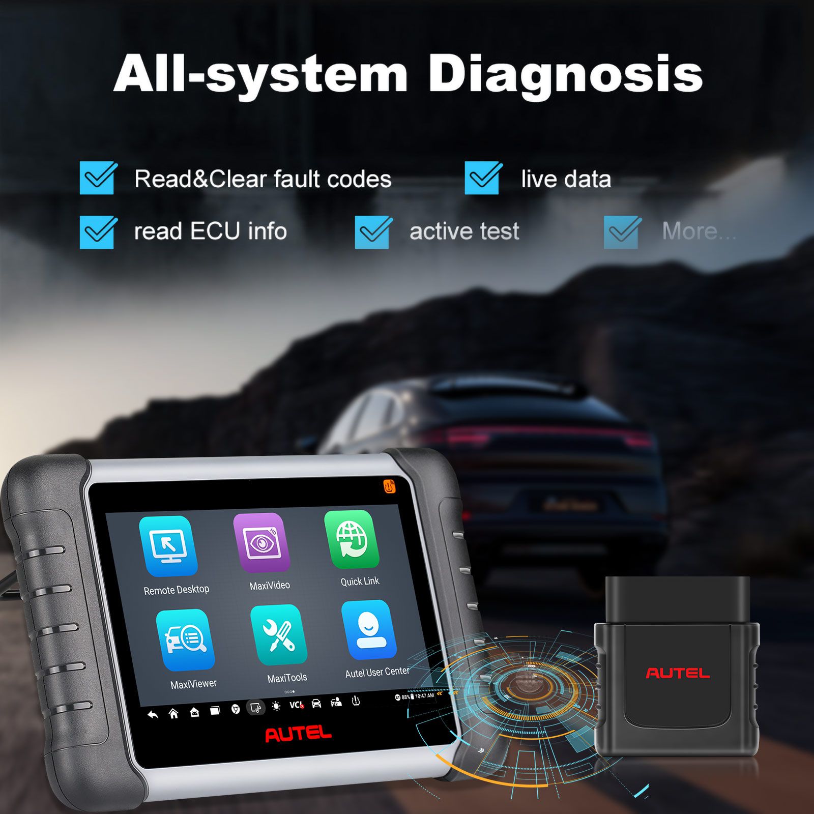 2023 Autel MaxiPRO MP808Z-TS Bi-Directional Control Scan Tool with ECU Coding, Full TPMS, 36+ Services, Upgraded of MP808TS/MP808BT