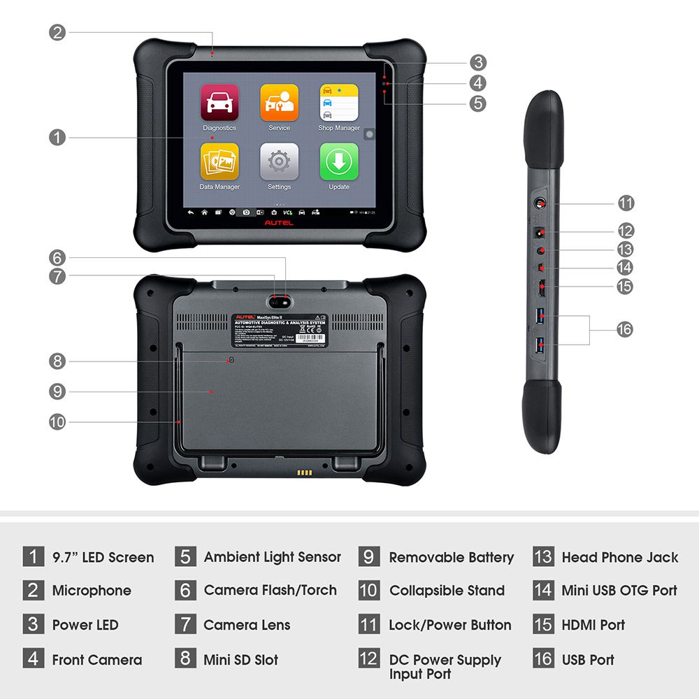 2023 Autel Maxisys Elite II Automotive Diagnostic Tool Support Bi-Directional Control and J2534 ECU Programming