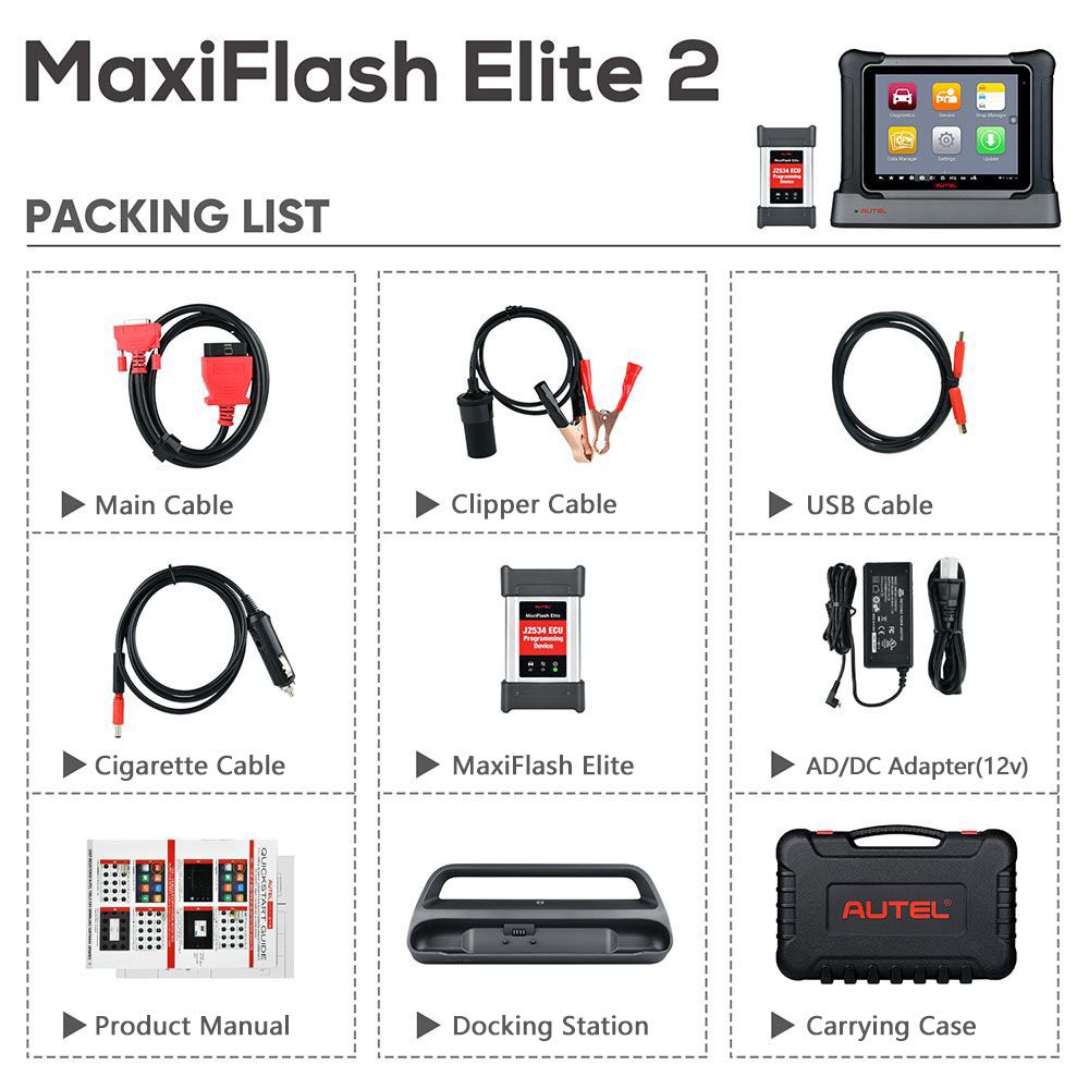 2023 Autel Maxisys Elite II Automotive Diagnostic Tool Support Bi-Directional Control and J2534 ECU Programming