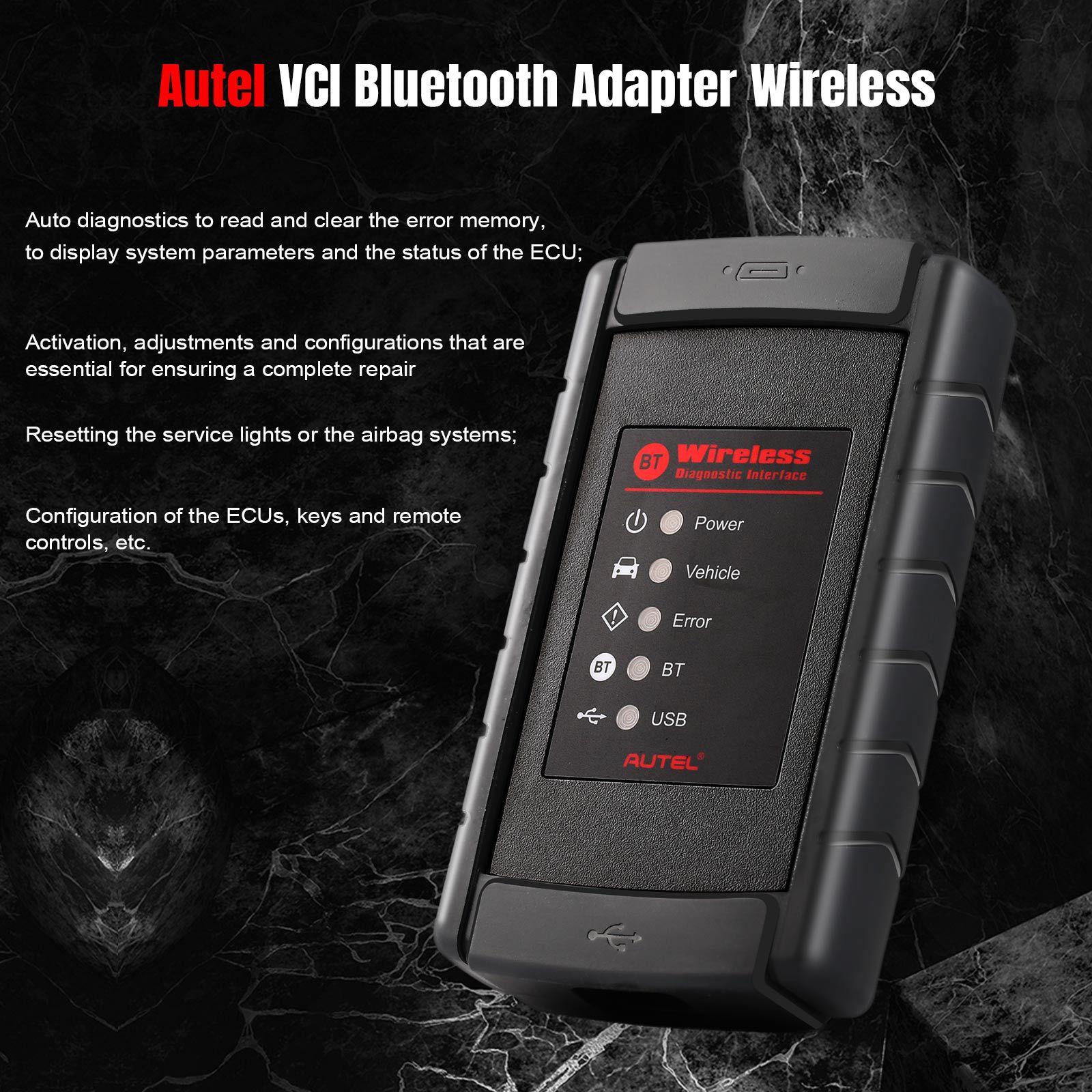 Original Autel VCI Bluetooth Adapter Wireless Diagnostic Interface Bluetooth Connection VCI For MS908S/ MS908/ MK908/ MS905/ MaxiSys Mini