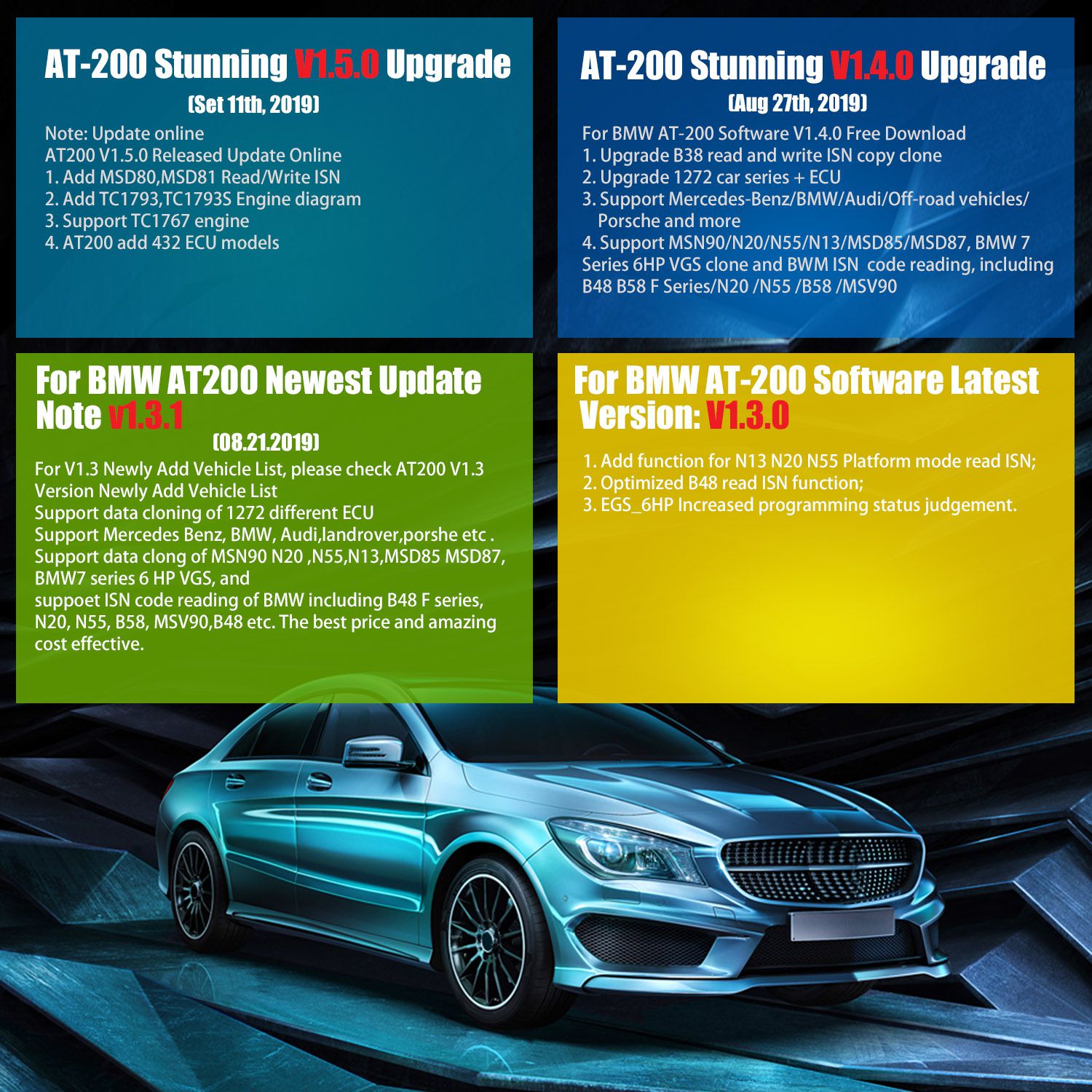 BMW AT200 AT-200 V1.8.5 with Full License Activated ECU Programmer & ISN OBD Reader