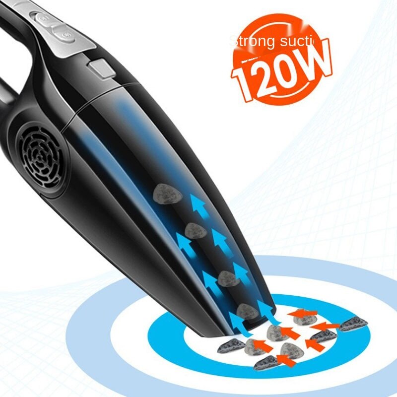 Car vacuum cleaner 120W high power mini car vacuum cleaner hand-held wireless vacuum cleaner auto supplies wholesale