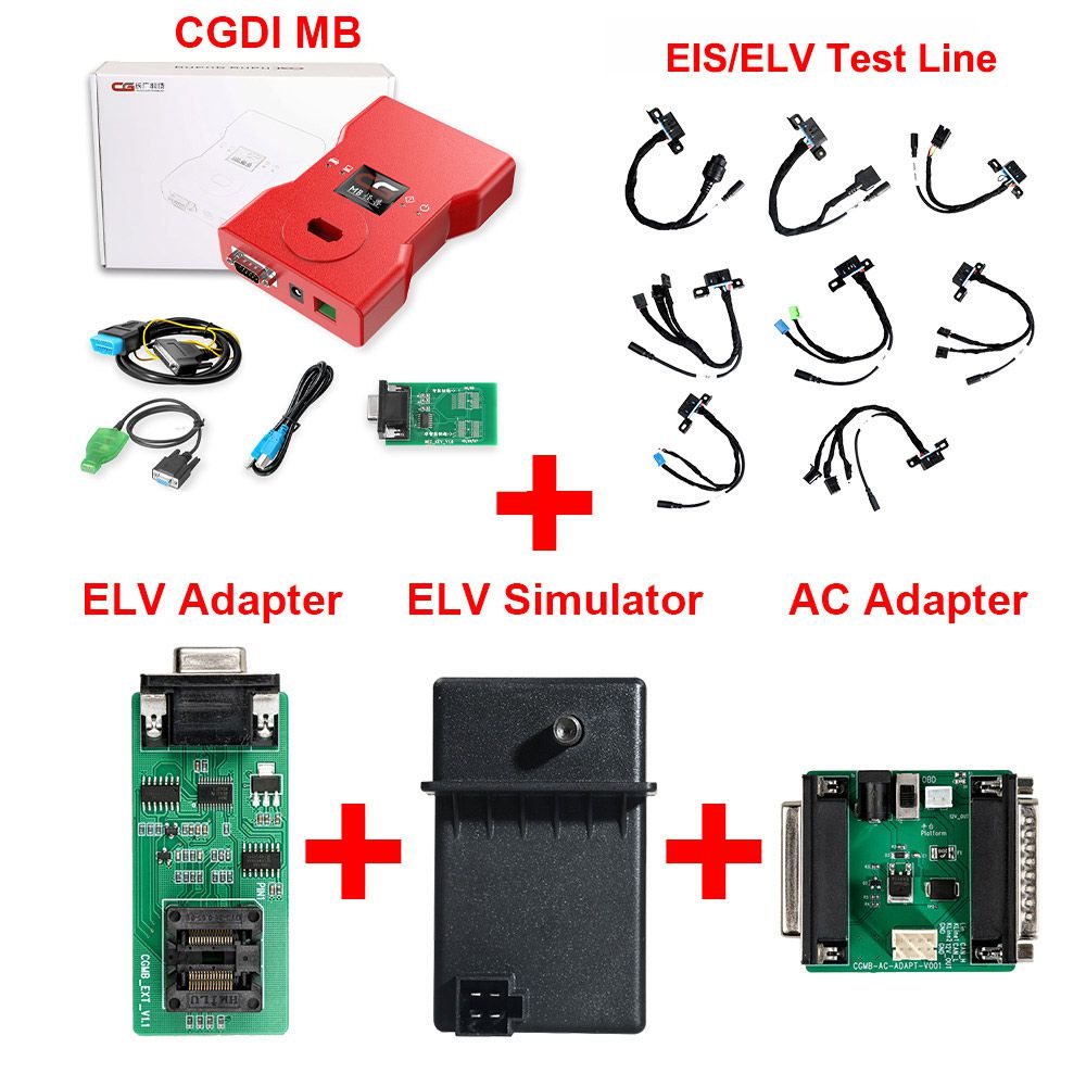  CGDI MB with Full Adapters including EIS Test Line + ELV Adapter + ELV Simulator + AC Adapter + New NEC Adapter with New Diode