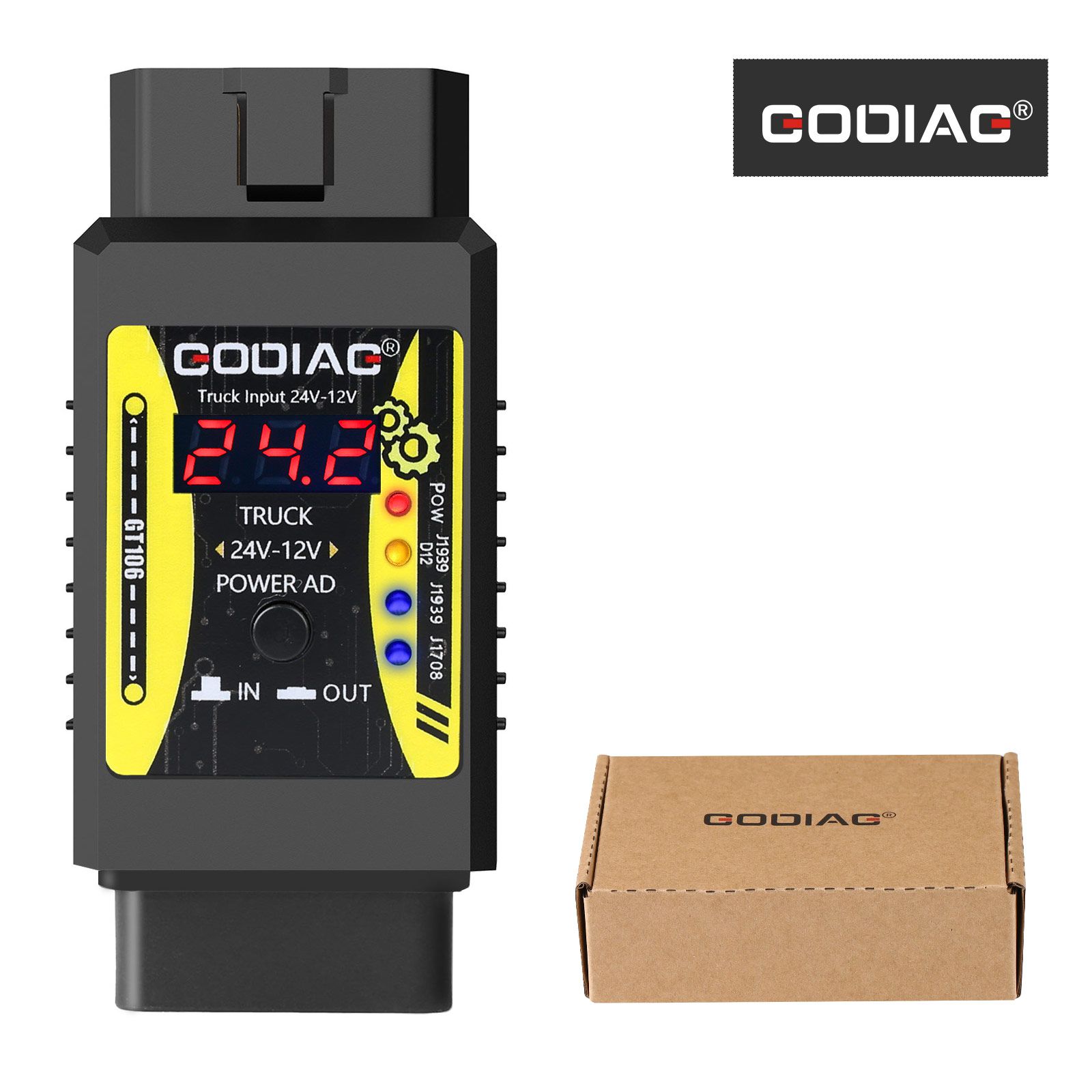 2023 Newest GODIAG GT106 24V to 12V Heavy Duty Truck Adapter for X431 easydiag/ Golo/ M-DIAG/ IDIAG/ ThinkCar/ ICarScan/ Diagun/ GOLO/ DBScar II