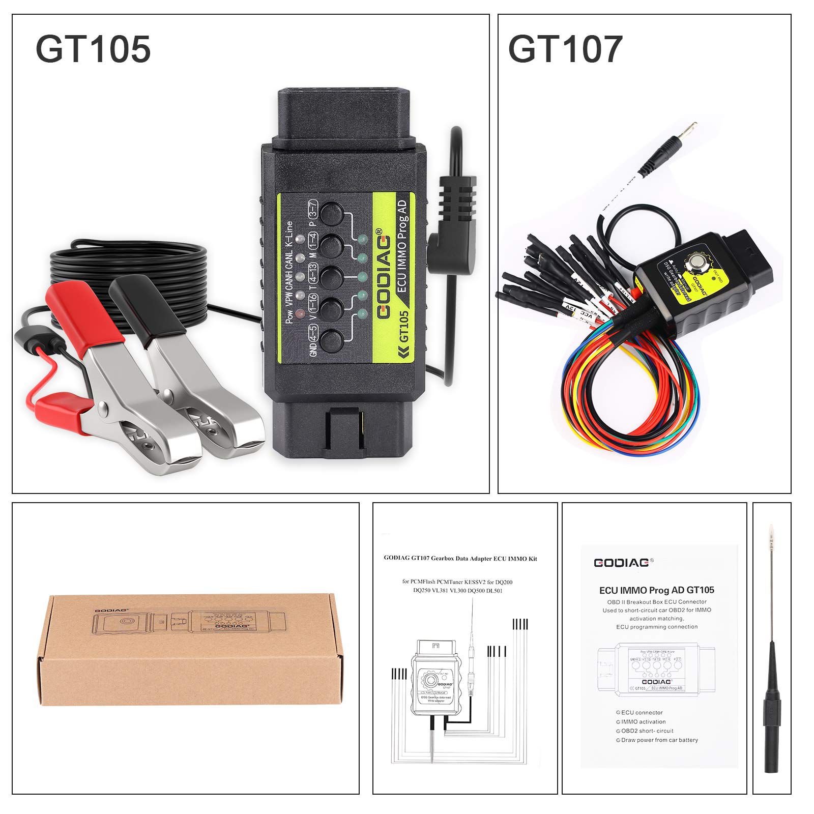 GODIAG GT107 DSG Gearbox Data Read/Write Adapter Plus Kess V2 V5.017 SW V2.8 Red PCB Plus Ktag 7.020 V2.25 SW Red PCB EU Online Version