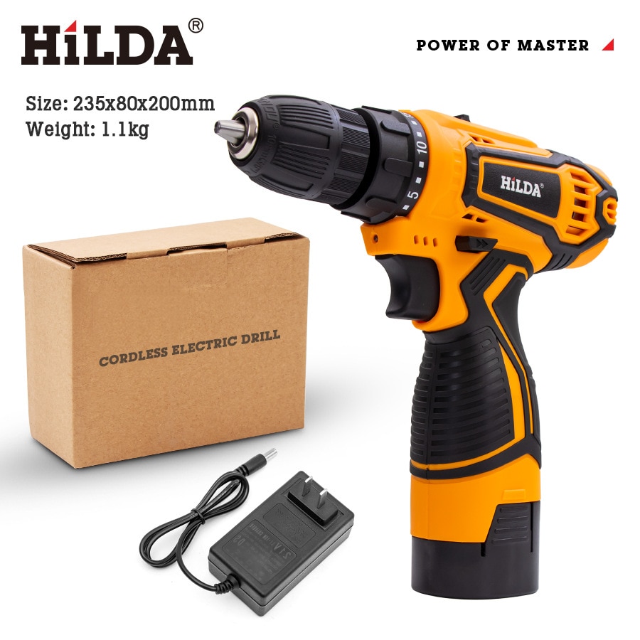 Hilda 12V 16.8V 21V Lithium Electric Drill Electric Hand Drill Electric Screwdriver Southeast Asia Electric Drill