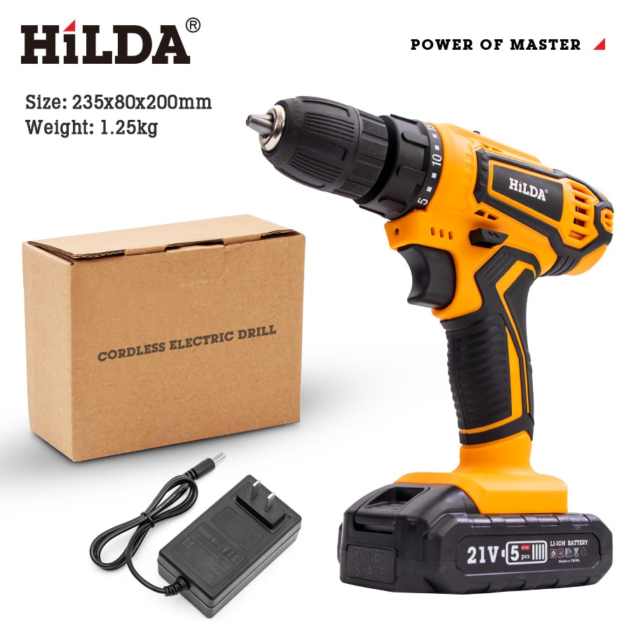 Hilda 12V 16.8V 21V Lithium Electric Drill Electric Hand Drill Electric Screwdriver Southeast Asia Electric Drill