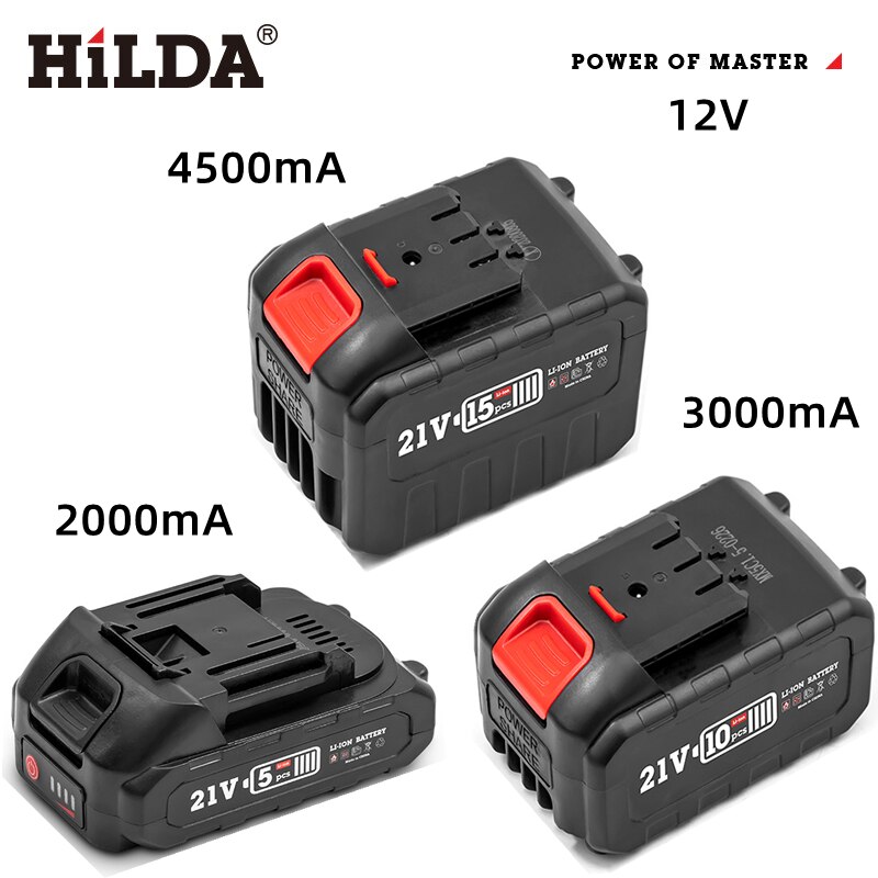 HiLDA 12V 4500mA Electric Chainsaw Lithium Battery 6 Inch 1000w High Power Chainsaw Logging Cutting Garden Tools Electric Drill