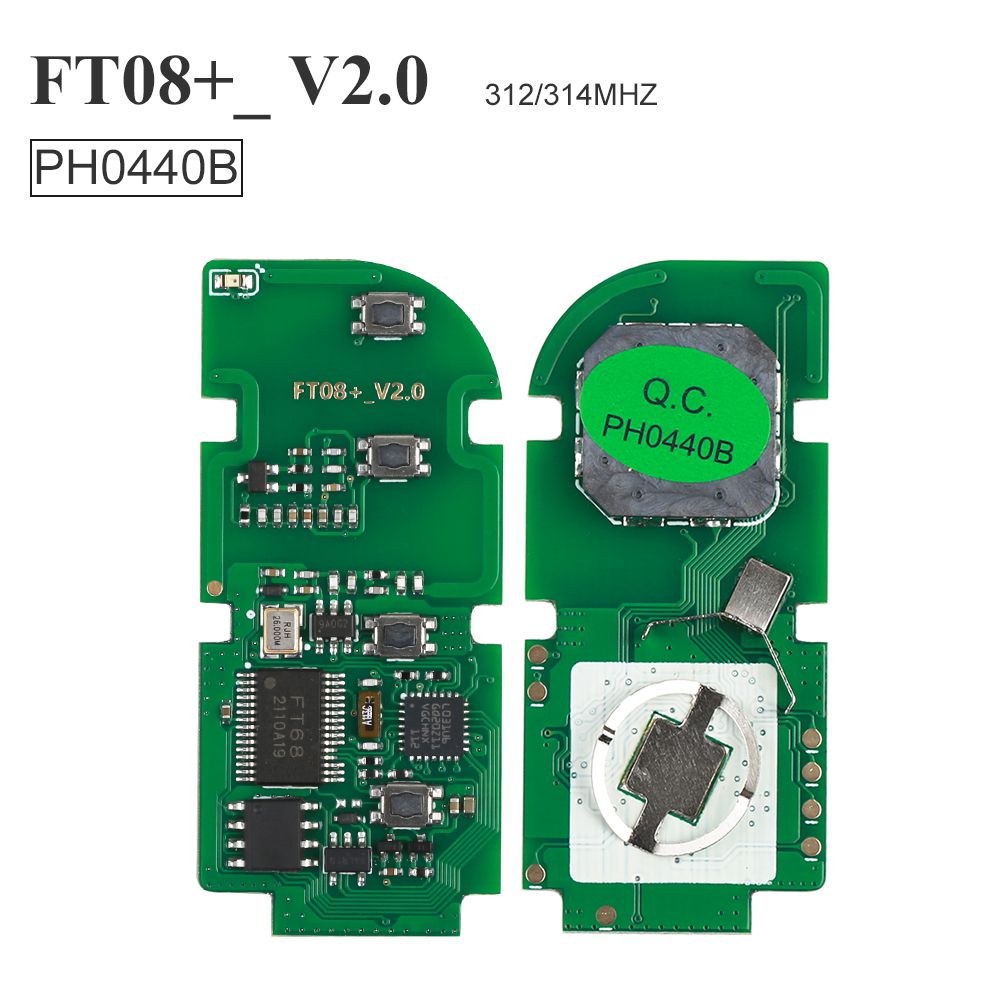 Lonsdor FT08 PH0440B Update Verson of FT08-H0440C 312/314Mhz Toyota Smart Key PCB with Shell