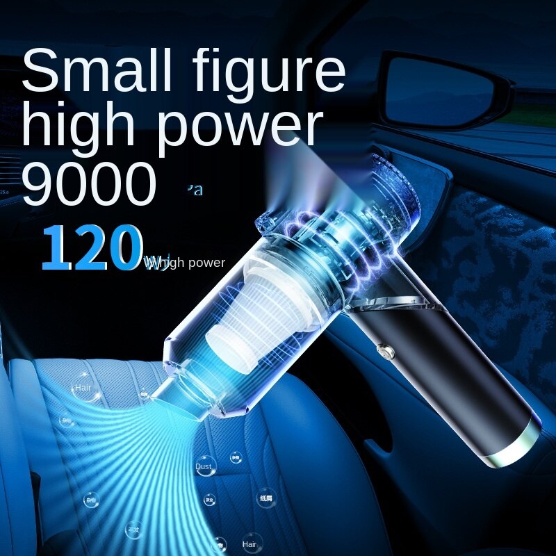 Mini car vacuum cleaner wireless rechargeable high-power portable handheld 9000pa folding vacuum cleaner