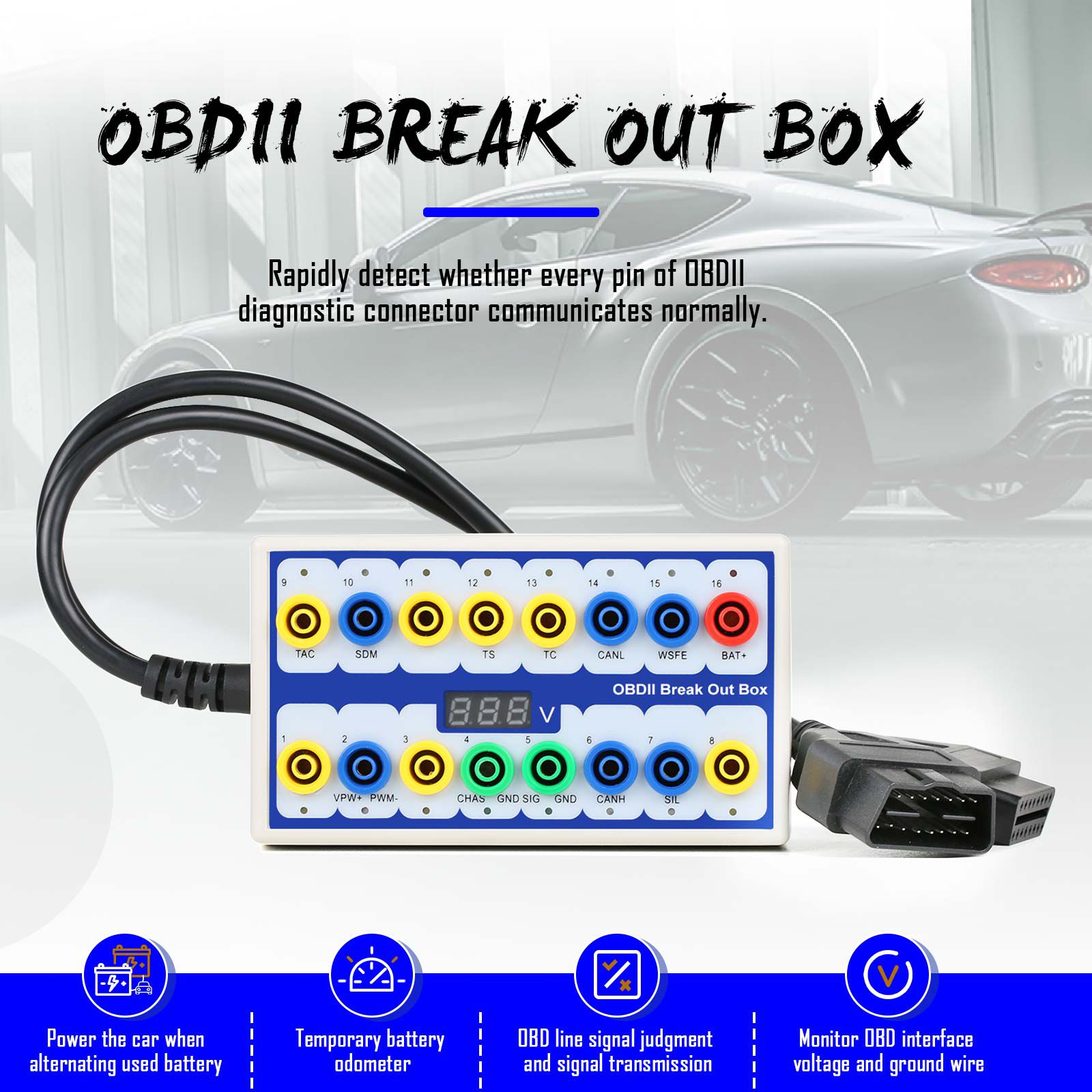 OBDII Protocol Detector & Break Out Box