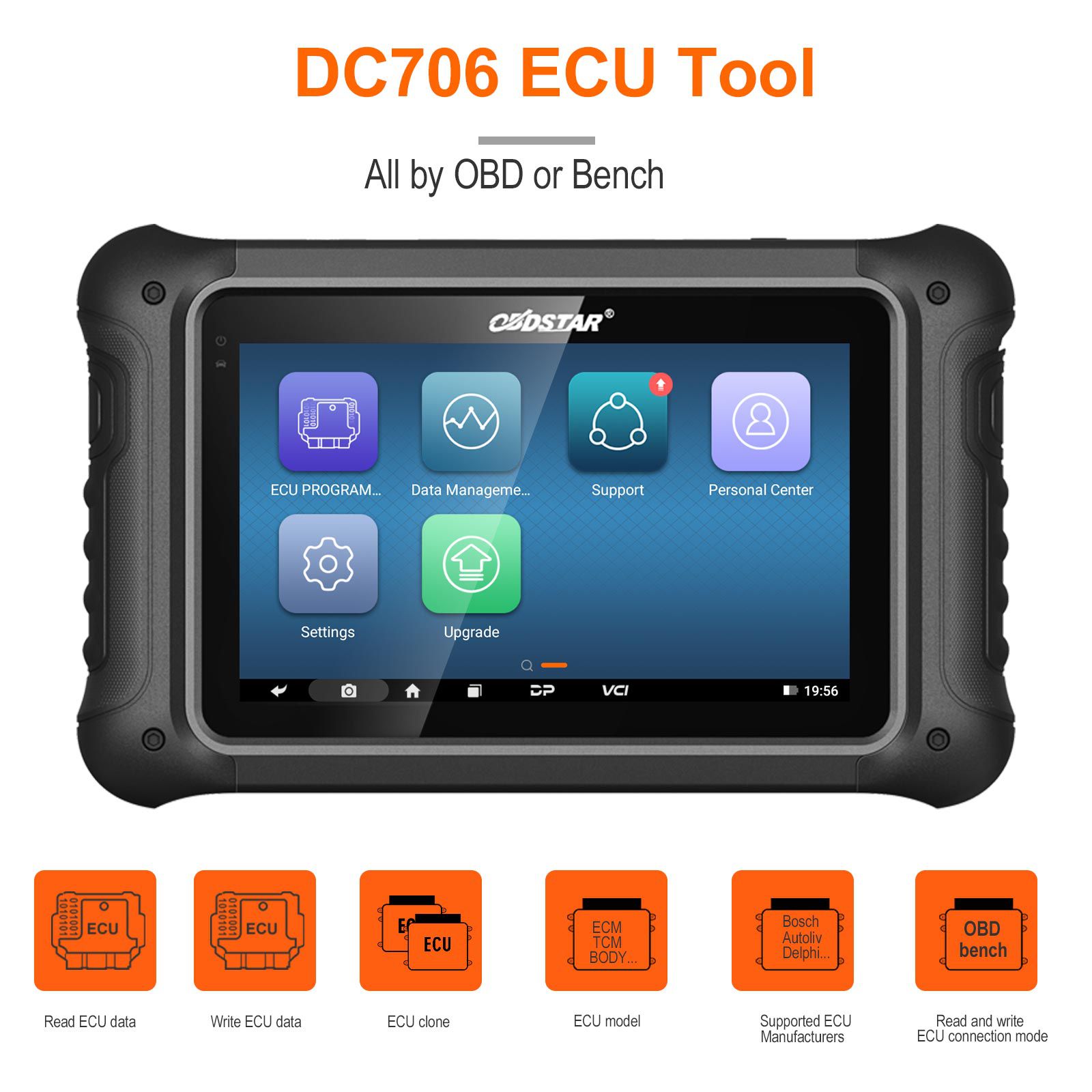 OBDSTAR DC706 ECU Tool  for Car and Motorcycle ECM/ TCM/ BODY Clone by OBD or BENCH