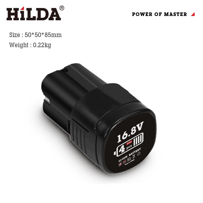 Original HILDA Lithium Battery 12V 16.8V 21V Lithium Electric Drill Battery Hand Electric Drill Electric Screwdriver