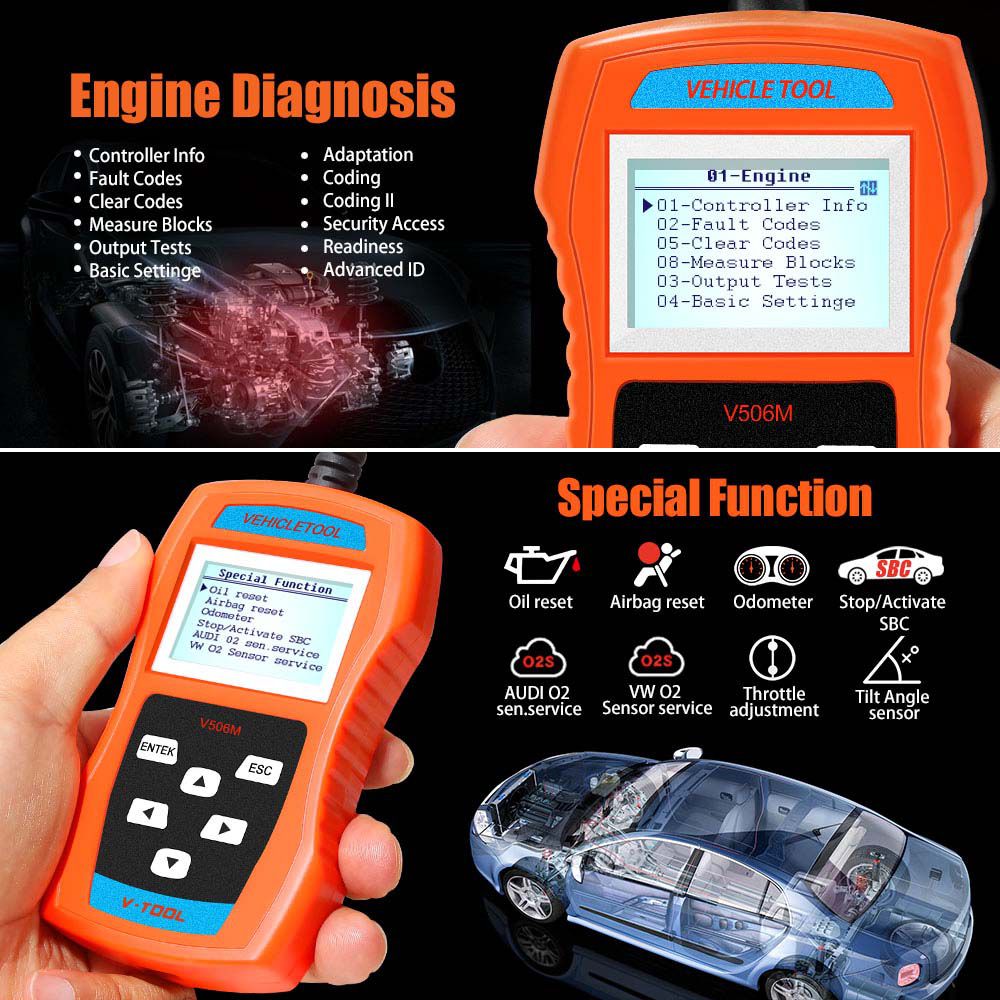 VAG506M  Code Reader Support TP-CAN and New UDS Protocol