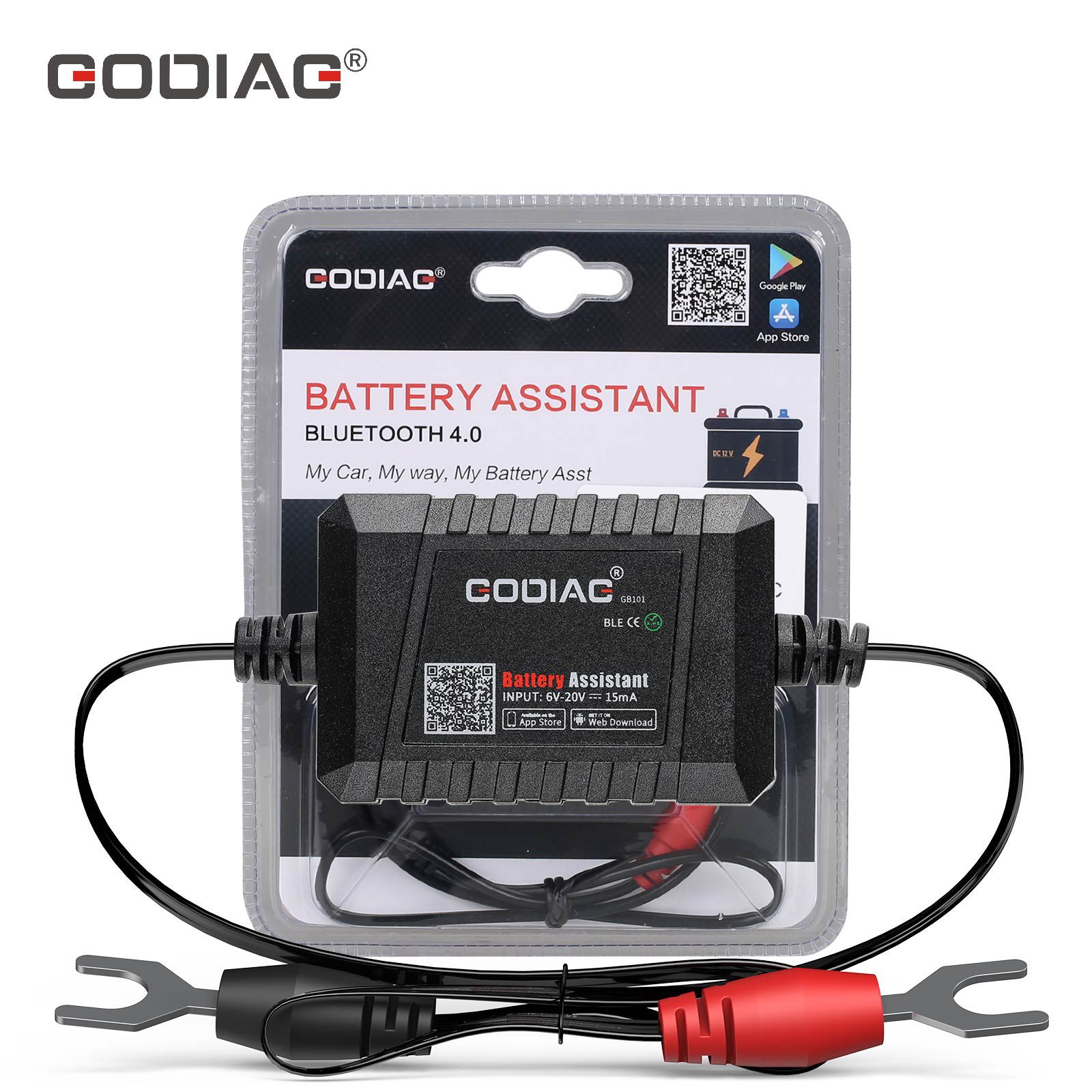 GODIAG GB101 Battery Assistant BlueTooth 4.0 Wireless 6-20V Automotive Battery Load Tester Diagnositic Analyzer Monitor for Android & iOS