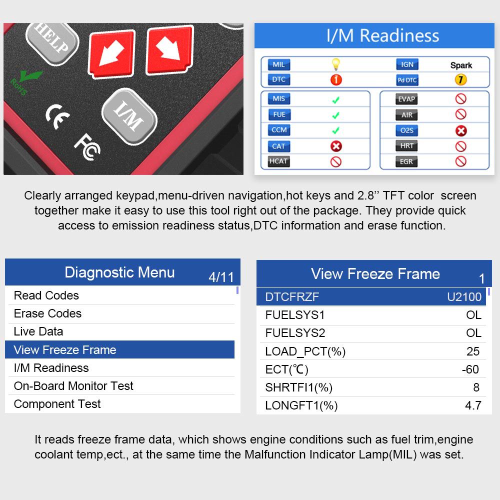 VIDENT iEasy320 OBDII/EOBD+CAN Code Reader