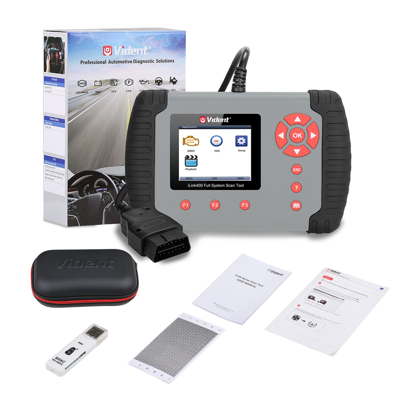 Original VIDENT iLink400 Full System Scan Tool Single Make Support ABS/SRS/EPB//DPF Regeneration/Oil Reset