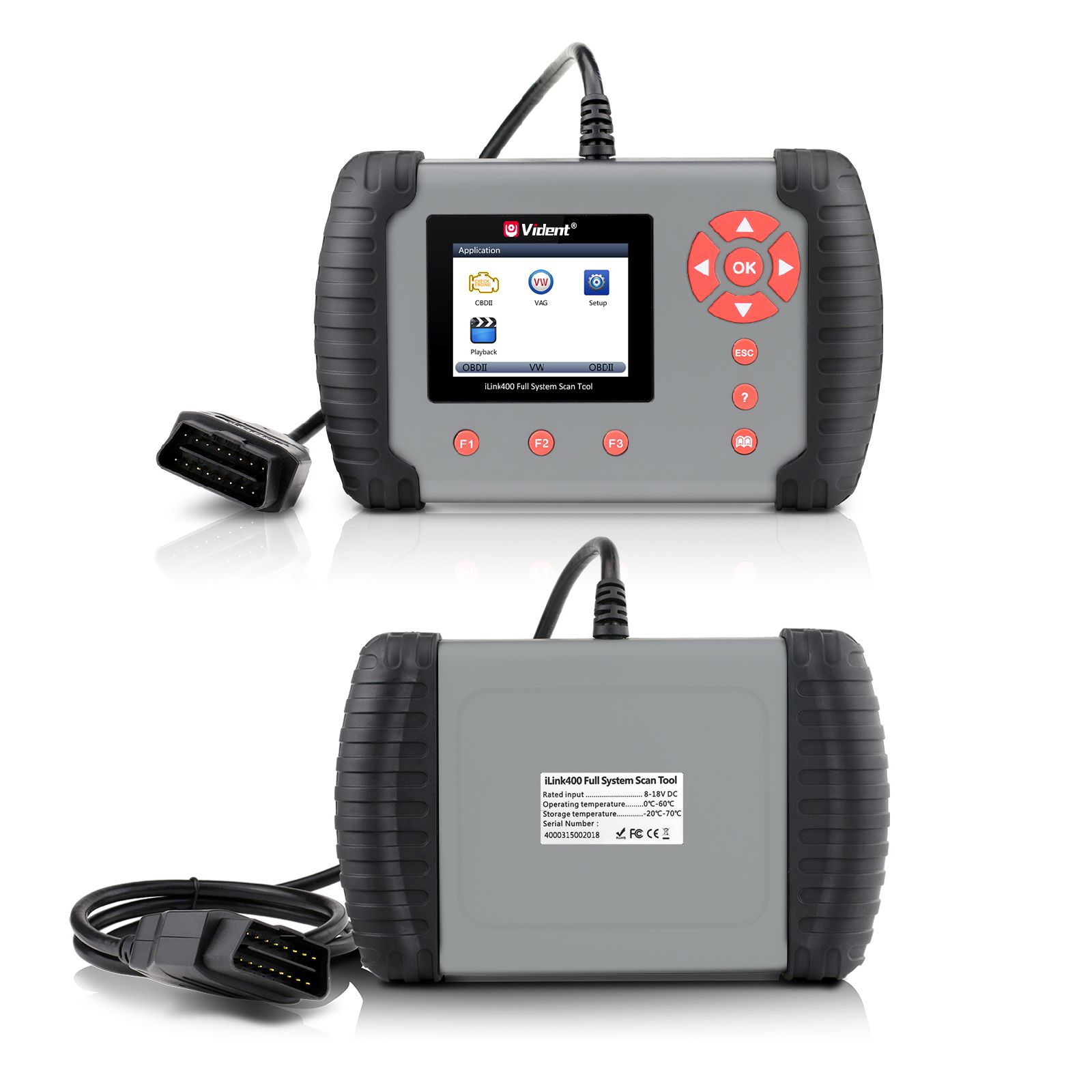 Original VIDENT iLink400 Full System Scan Tool Single Make Support ABS/SRS/EPB//DPF Regeneration/Oil Reset