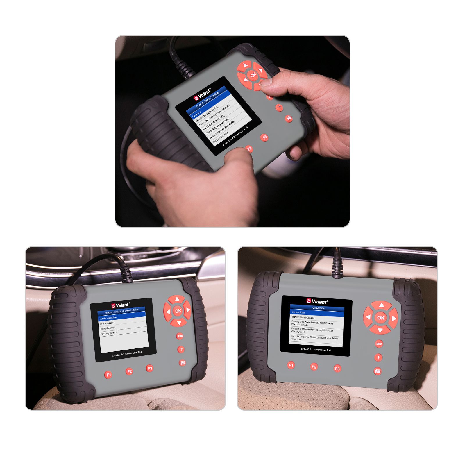 Original VIDENT iLink400 Full System Scan Tool Single Make Support ABS/SRS/EPB//DPF Regeneration/Oil Reset