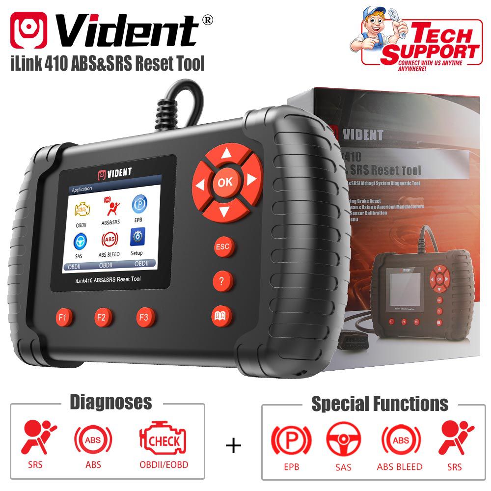 VIEDNT iLink410 ABS & SRS & SAS Reset Tool OBDII Diagnostic Tool Scan Tool