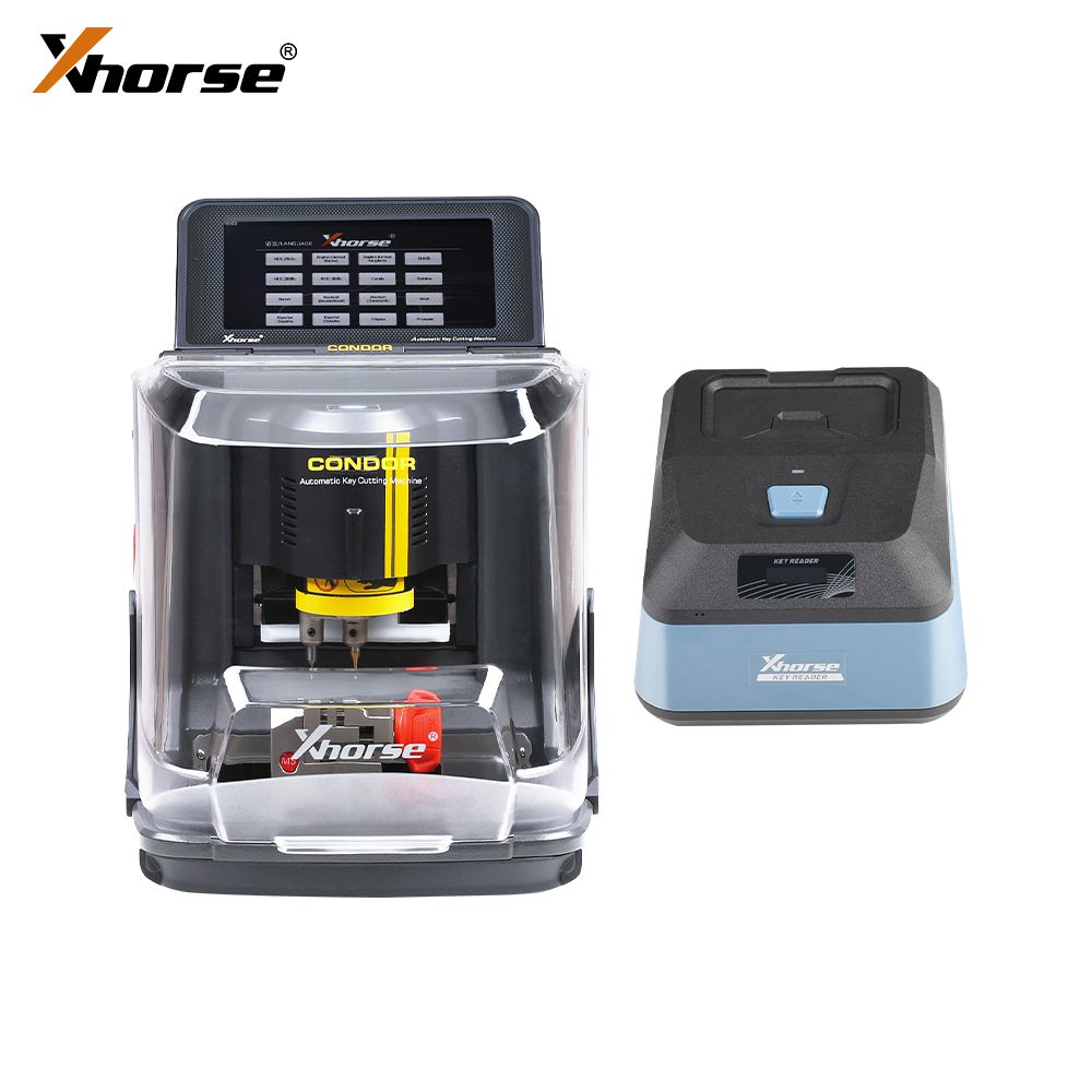 Xhorse Condor XC-Mini Plus II Key Cutting Machine Plus Key Reader XDKP00GL Blade Skimmer Key Identification Device