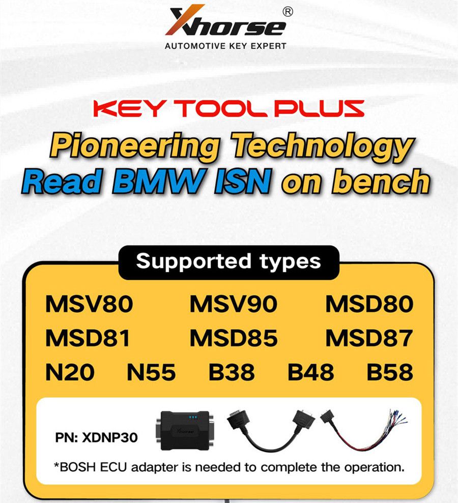 Xhorse VVDI Key Tool Plus Pad and MINI Prog License for Reading BMW ISN Bosch ECU MSV80 MSV90 MSD80 MSD81 MSD85 MSD87 N20 N55 B38