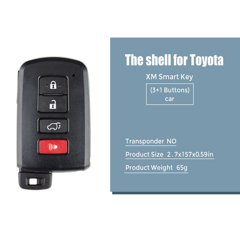 Xhorse VVDI Toyota XM Smart Key Shell 1755 3+1 Buttons 5pcs/lot