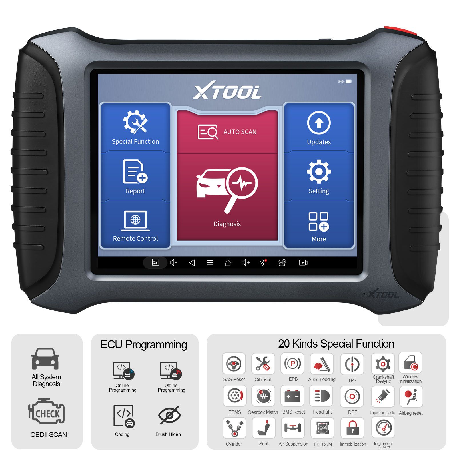 XTOOL A80 Pro Full System Diagnosis Tool Support Benz and BMW Online Programming