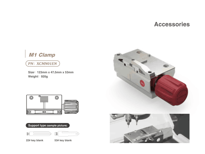 Xhorse M1 Clamp for Condor XC-Mini Plus and Dolphin XP005 Key Cutting Machine