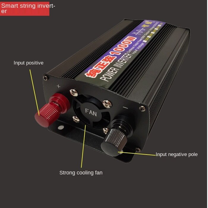 1000W Pure Sine Wave Voltage Converter 12V / 24V / 48V / 60V Portable Car Power Inverter Home Inverter Power Solar Inverter