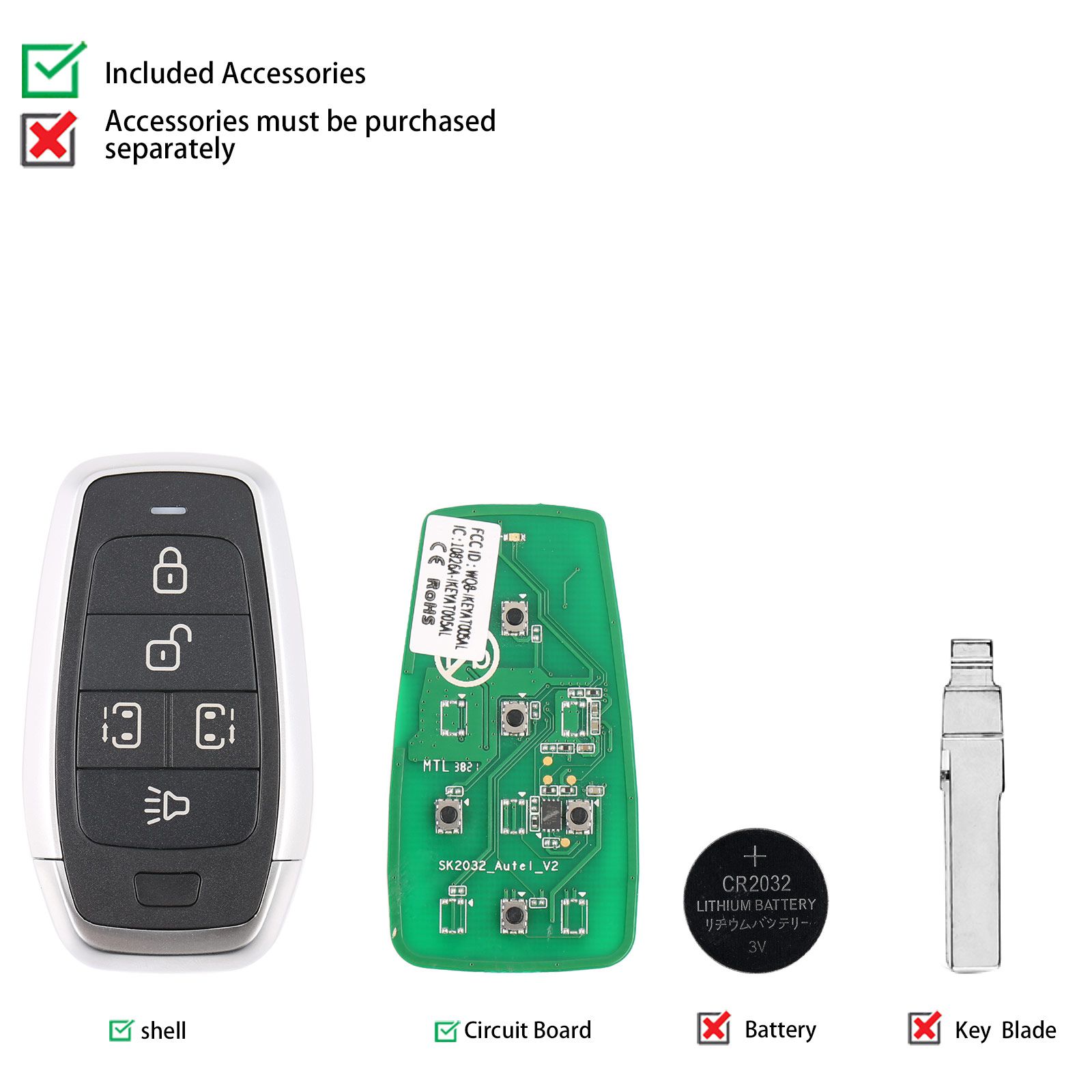 AUTEL IKEYAT005CL 5 Buttons Independent Universal Smart Key 5pcs/lot