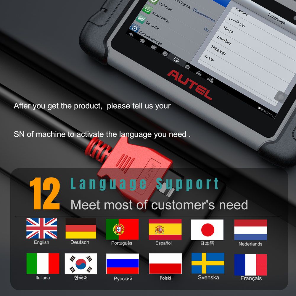 Original Autel MaxiCOM MK808 MK808Z All System Diagnostic Tablet With 25 Special Functions Multi-Language