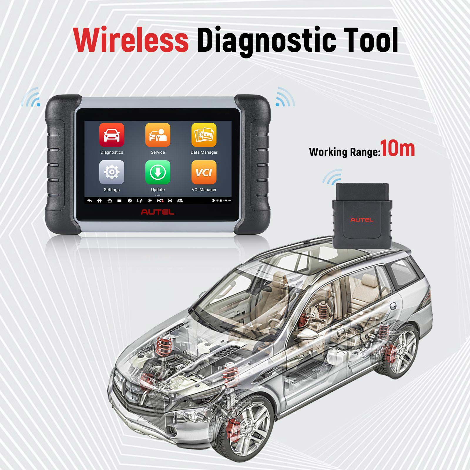 Autel MaxiCOM MK808BT OBD2 Diagnostic Scan Tool ABS SRS EPB DPF BMS SAS TPMS IMMO MK808 Code Reader