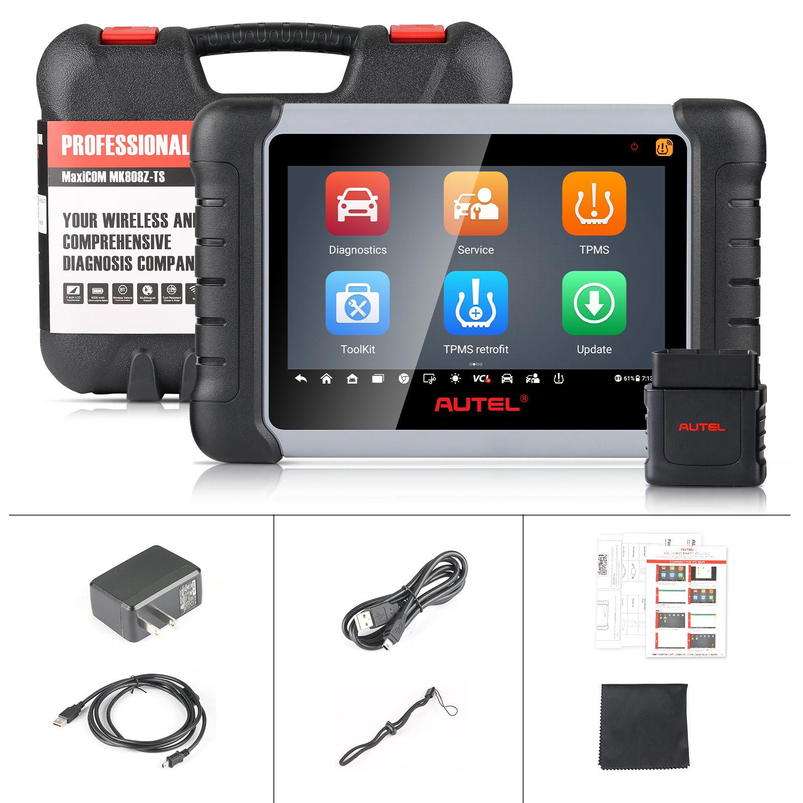 Autel MaxiCOM MK808TS Auto TPMS Relearn Tool Universal Tire Sensor Activation Pressure Monitor Reset Scanner