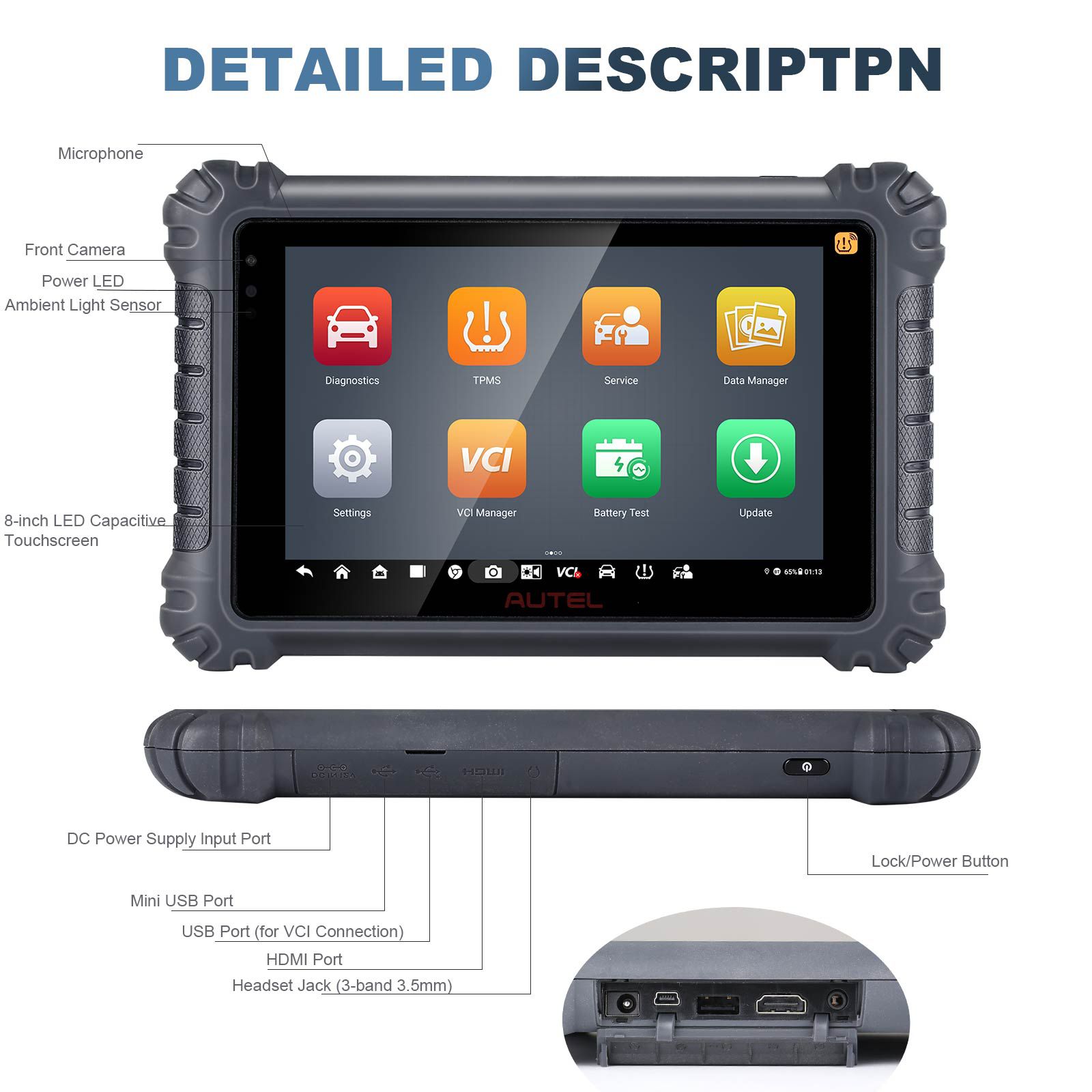 2023 Newest Autel MaxiCOM MK906 PRO-TS Automotive Diagnose and TPMS Relearn Tool Support FCA Access DoIP & CAN FD and ECU Coding