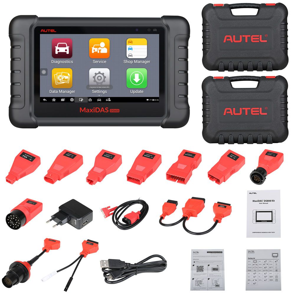 Original Autel MaxiDAS DS808 Tablet Diagnostic Tool Full Set Support Injector Coding & Key Coding Free Update Online