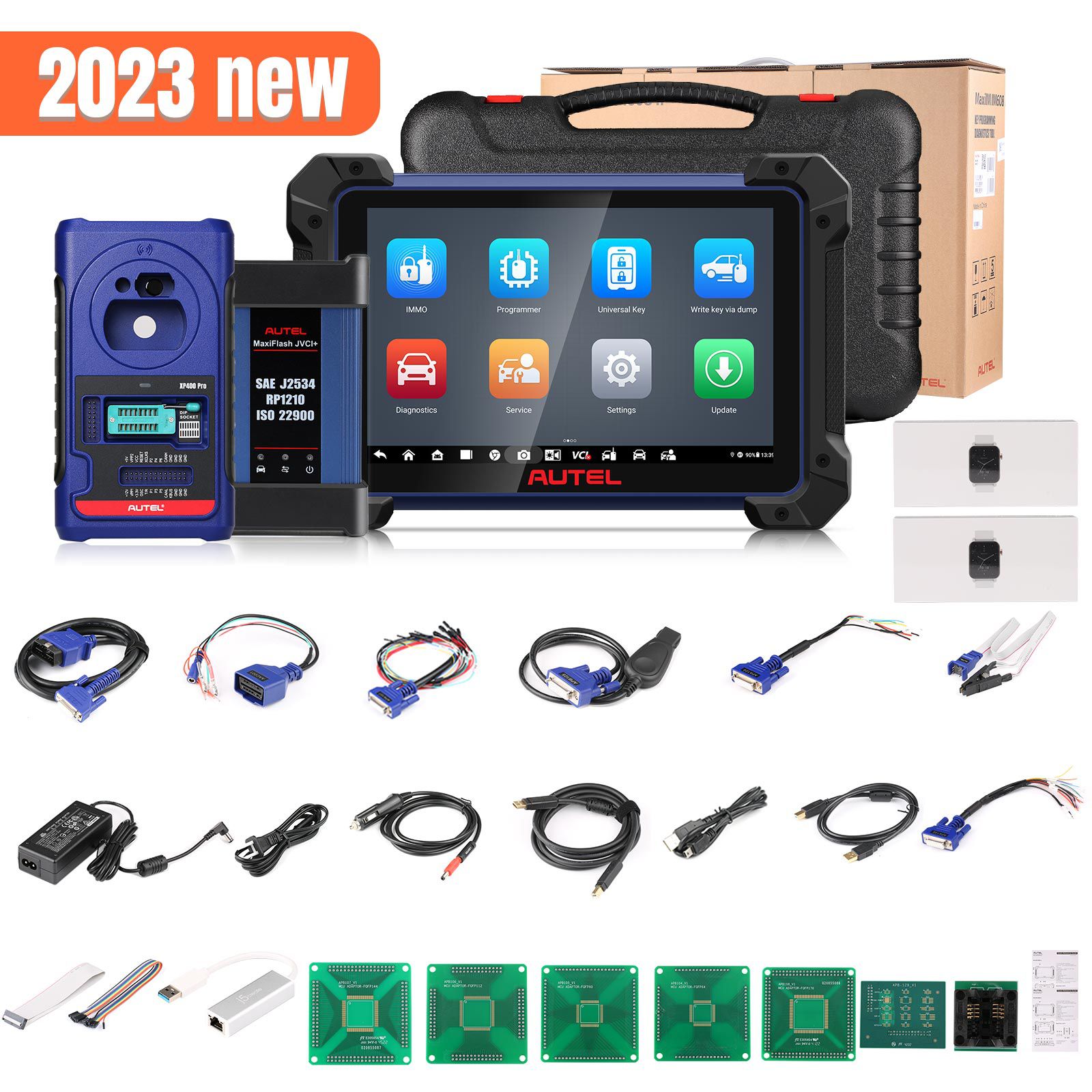 2023 Autel MaxiIM IM608 PRO II (Autel IM608 II) Full Kit Plus IMKPA Accessories with Free G-Box2 APB112 and 2pcs Otofix Smart Watch