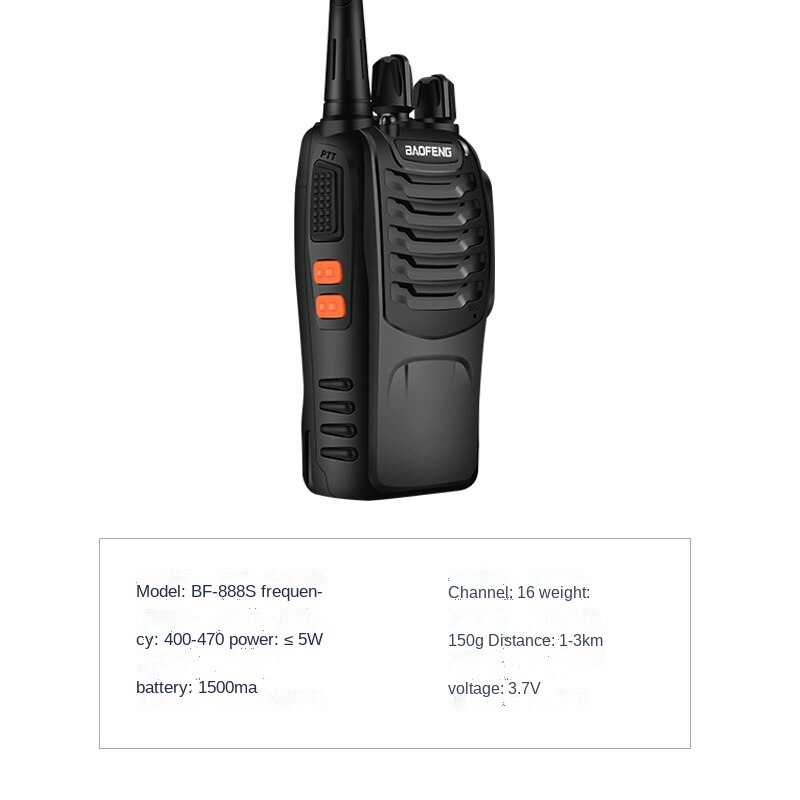 Baofeng BF-888S Walkie Talkie High Power Mobile Radio Civil Outdoor Walkie-Talkie Chinese and English Broadcasting System