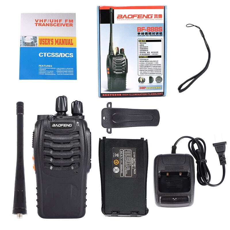 Baofeng BF-888S Walkie Talkie High Power Mobile Radio Civil Outdoor Walkie-Talkie Chinese and English Broadcasting System