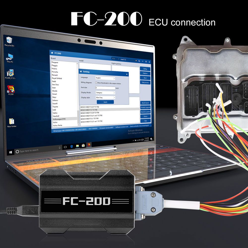 V1.0.7 CG FC200 ECU Programmer Full Version Support 4200 ECUs and 3 Operating Modes Upgrade of AT200
