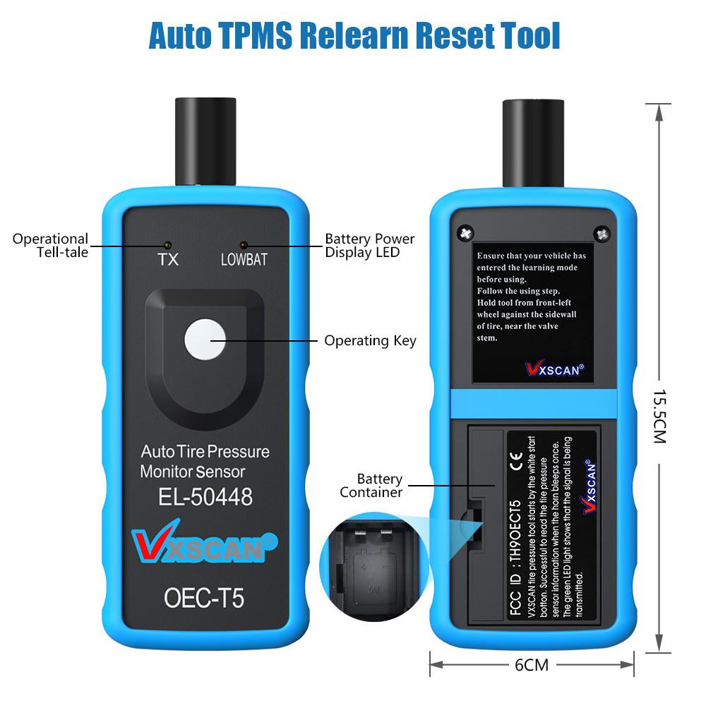 EL-50448 EL50448 Auto Tire Pressure Monitor Sensor VXSCAN TPMS Reset Tool OEC-T5 for GM Series Vehicle