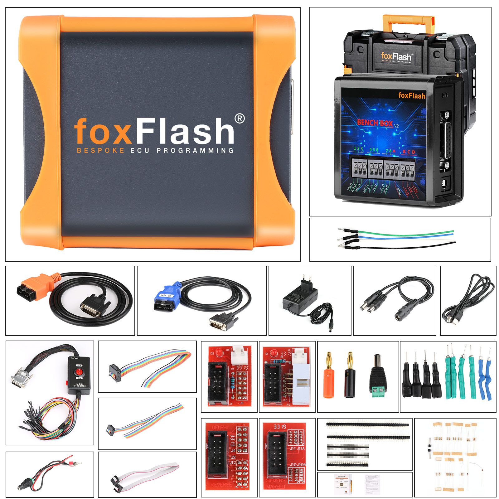 FoxFlash Super Strong ECU TCU Clone and Chip Tuning Tool Support VR Reading and Checksum Get Free Toyota Lexus Solder-Free Adapter and T-Shirt