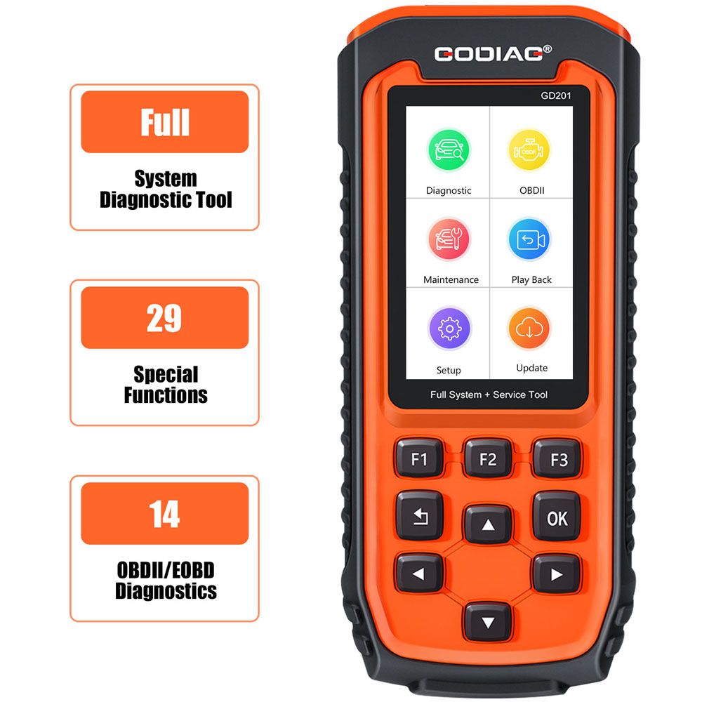 GODIAG GD201 Professional OBDII All-makes Full System Diagnostic Tool with 29 Service Reset Functions